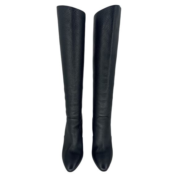 Christian Louboutin Civiliza 100 Black Leather Wedge Knee High Boots Size 37 - Picture 6 of 16